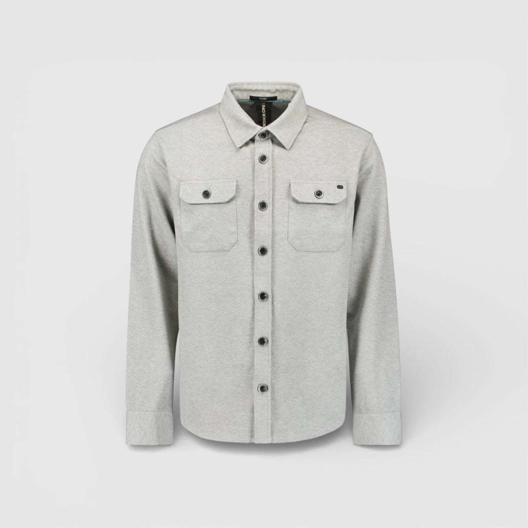 31580144-102 No Excess Overshirt Jersey Twill Grey Melange