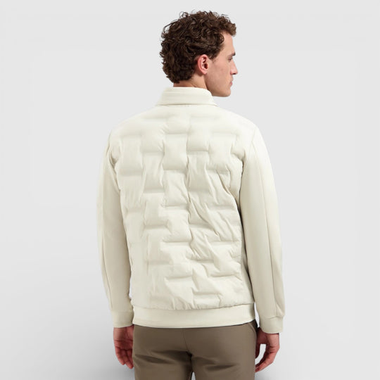 31630119-014 No Excess Zomerjas Korte Fit in Sealed Knitted Mix Stone