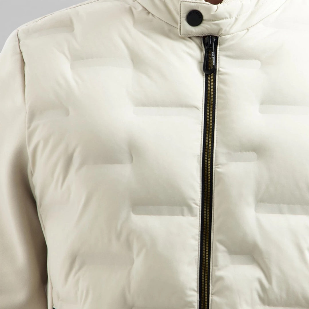 31630119-014 No Excess Zomerjas Korte Fit in Sealed Knitted Mix Stone