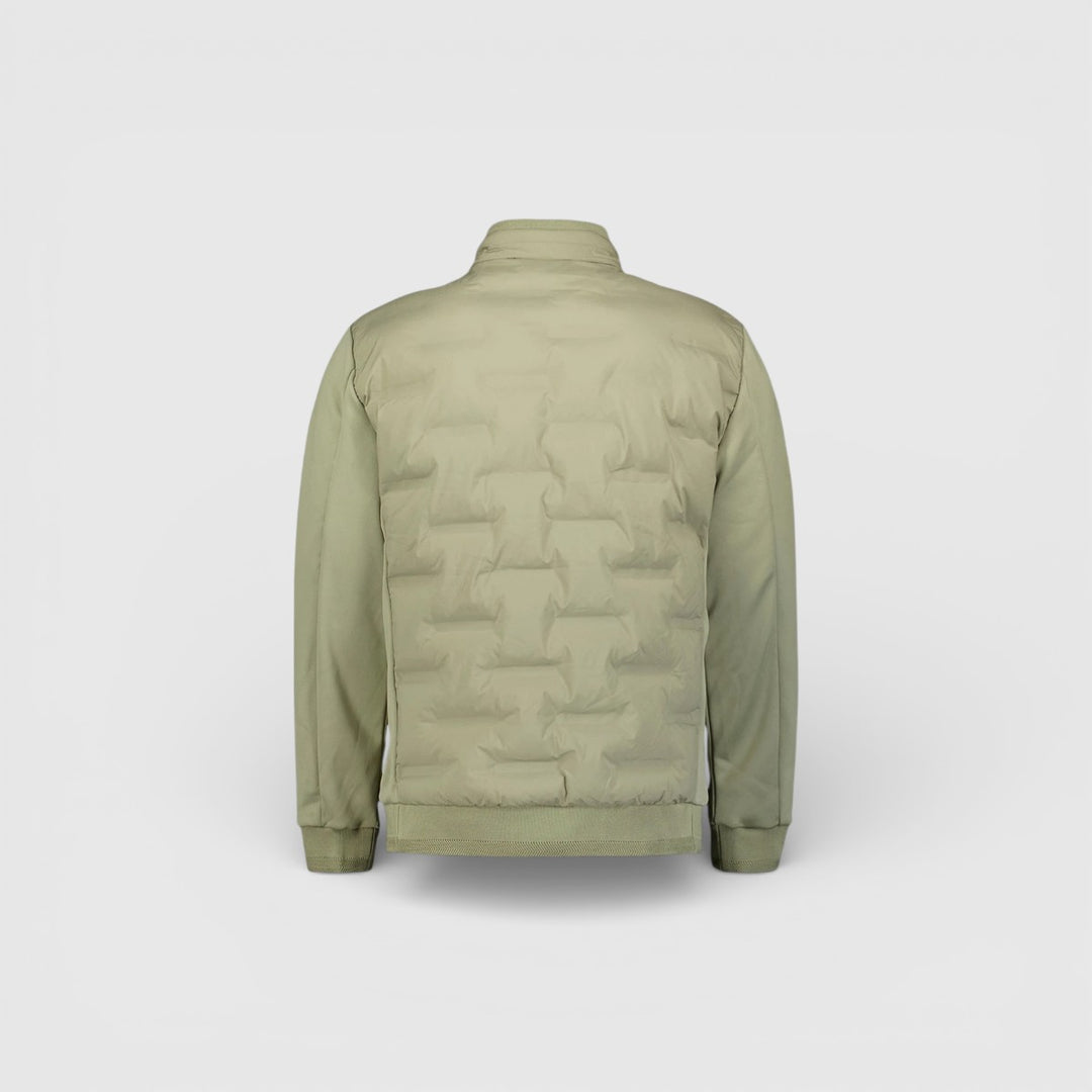 31630119-177 No Excess Zomerjas Korte Fit in Sealed Knitted Mix Light Army