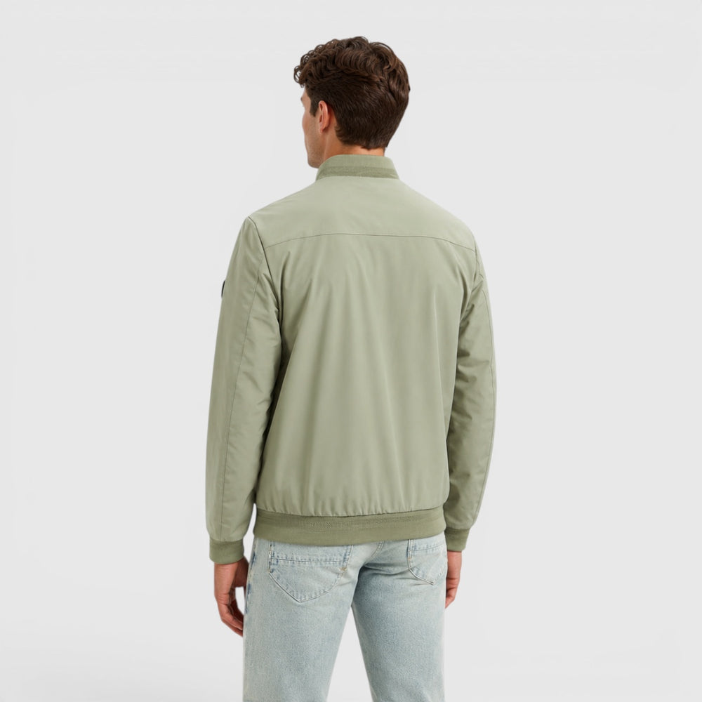 31630210-177 No Excess Zomerjas Lichtgewicht Met Geribde Kraag Light Army / Groen