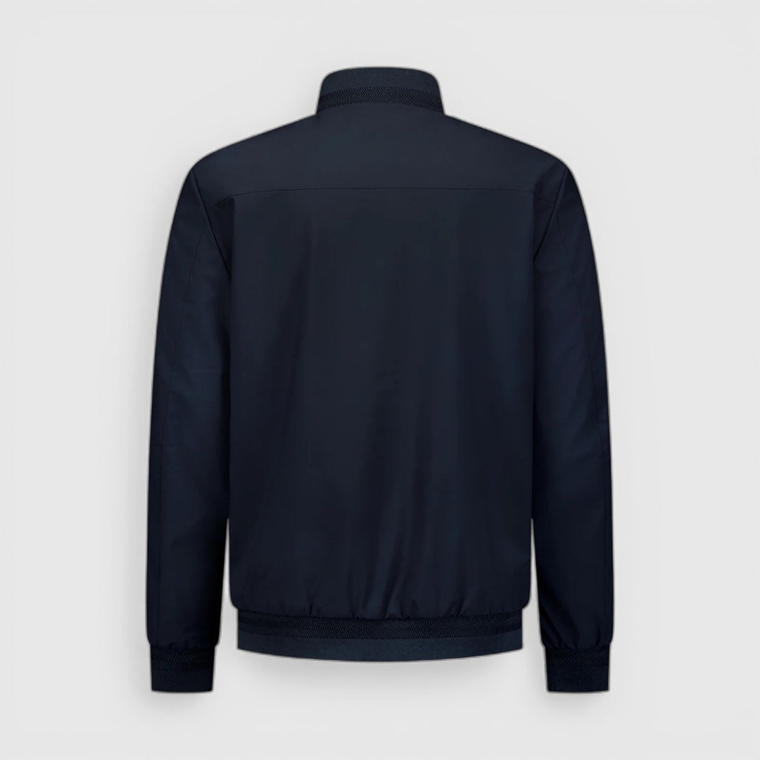 31630210-078 No Excess Zomerjas Lichtgewicht Met Geribde Kraag Night / Donkerblauw