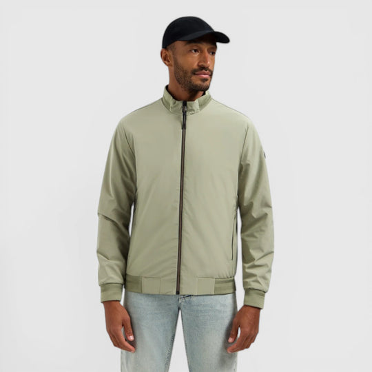 31630210-177 No Excess Zomerjas Lichtgewicht Met Geribde Kraag Light Army / Groen