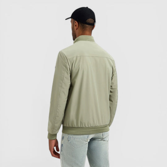 31630210-177 No Excess Zomerjas Lichtgewicht Met Geribde Kraag Light Army / Groen