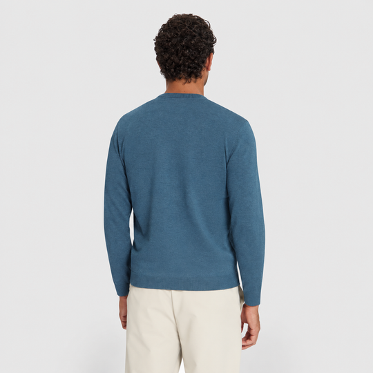 No Excess Melange Jumper trui in Shadow Blue / Grijsblauw, modelfoto achterzijde, afbeelding 2