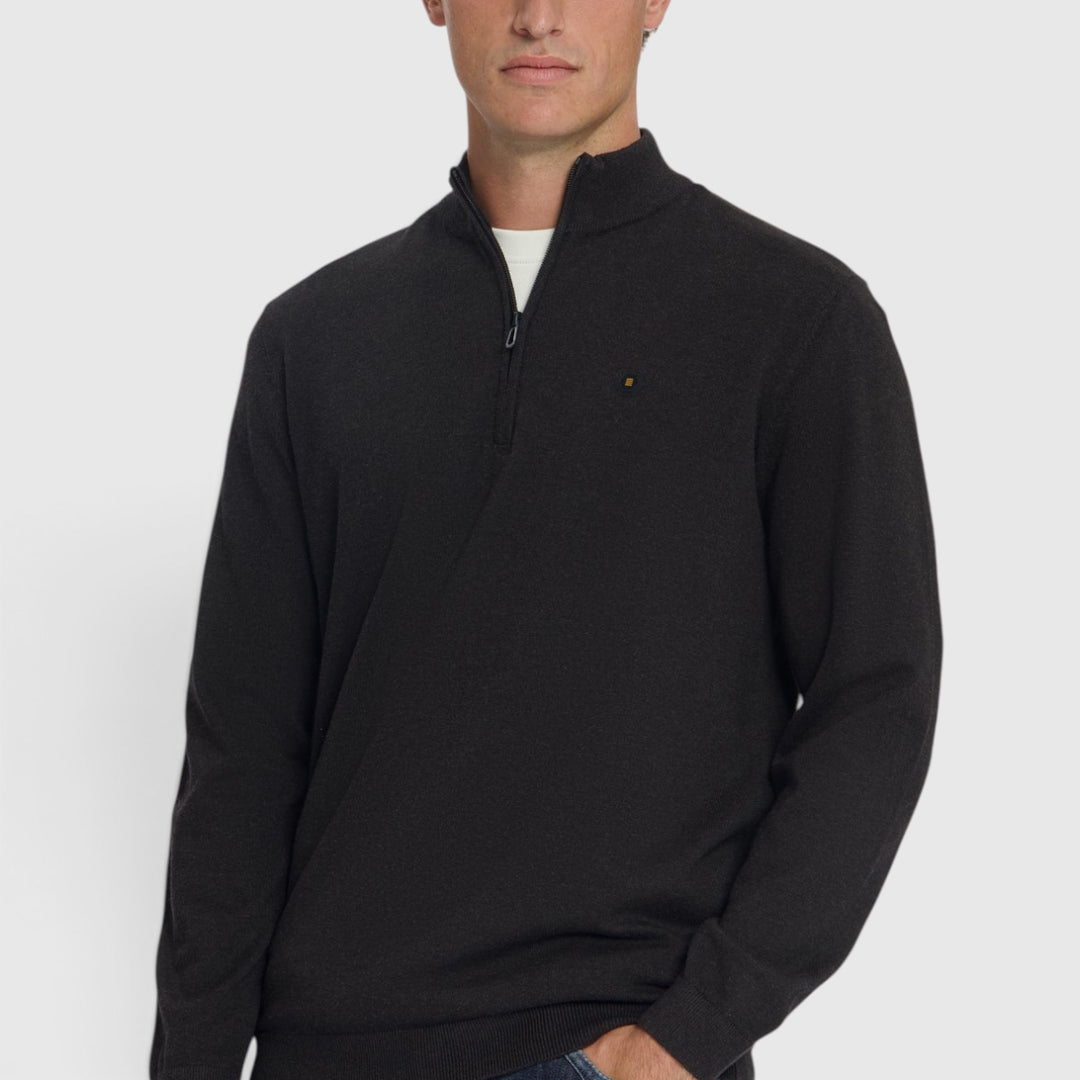 No Excess Trui Half-Zip Melange