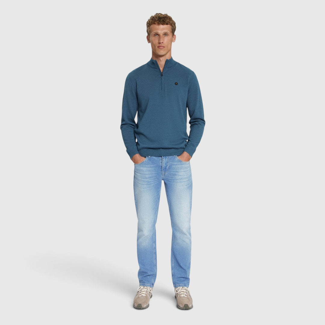 No Excess Trui Half-Zip Melange