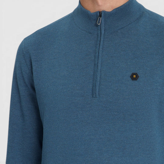No Excess Trui Half-Zip Melange