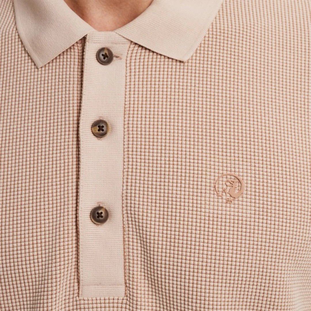 CPSS2504889-7106 Cast Iron Polo Two Tone Waffle Cream Tan