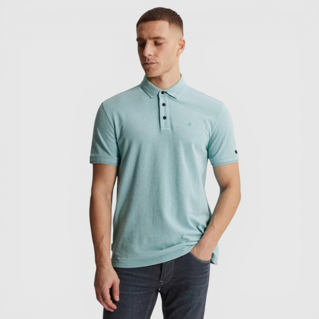 CPSS2604864-5200 Cast Iron Polo Popcorn Jersey Melange Reef Waters / Blauw