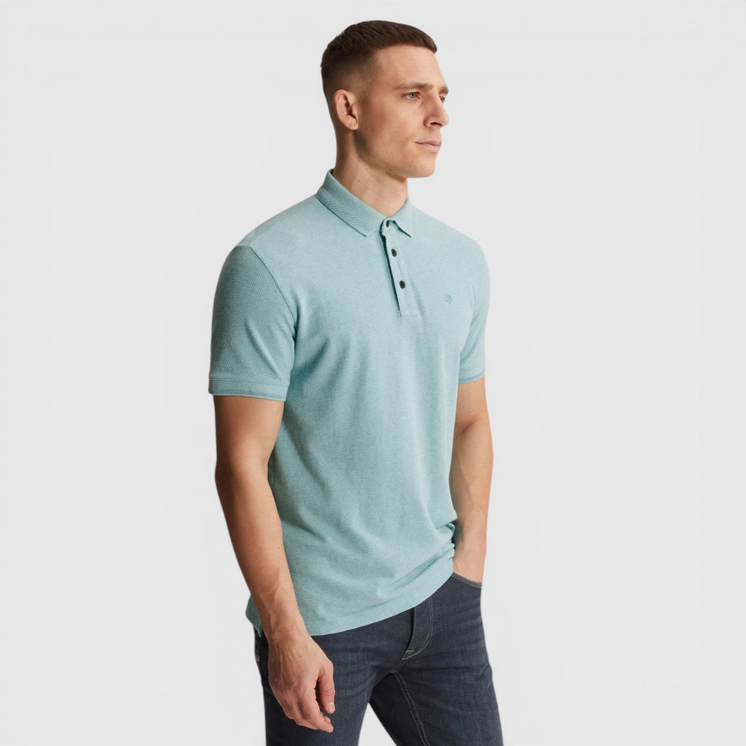 CPSS2604864-5200 Cast Iron Polo Popcorn Jersey Melange Reef Waters / Blauw