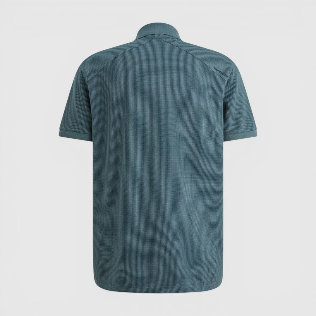 CPSS2604889-5414 Cast Iron Polo Regular Fit Two-Tone Waffle Oceanview / Blauw