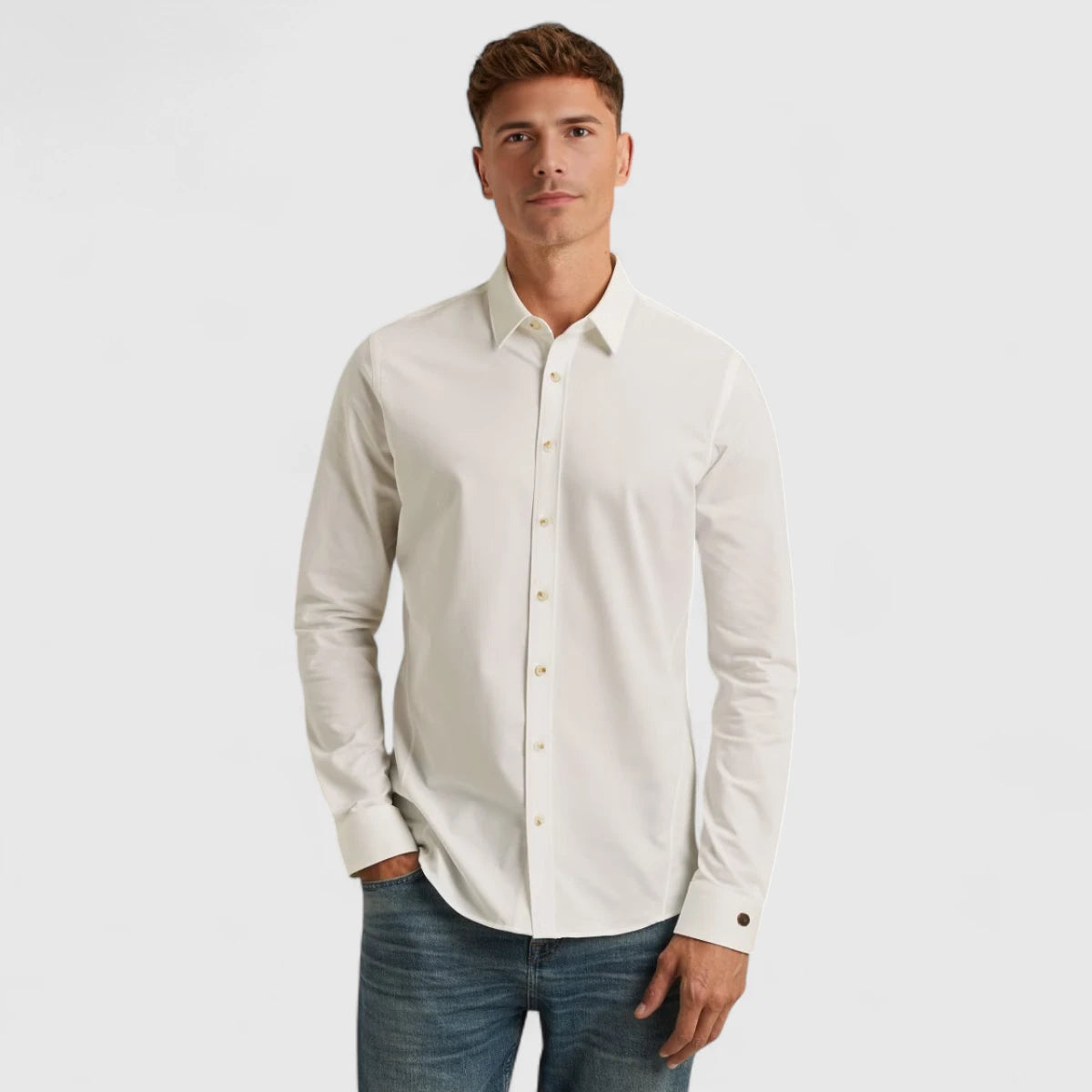 CSI00940-7002 Cast iron Shirt Twill Jersey 2 Tone Snow White