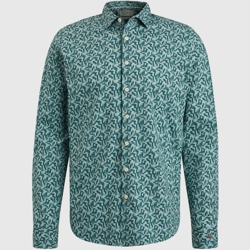 csi2309228 6003 shirt print on poplin stretch cast iron overhemd