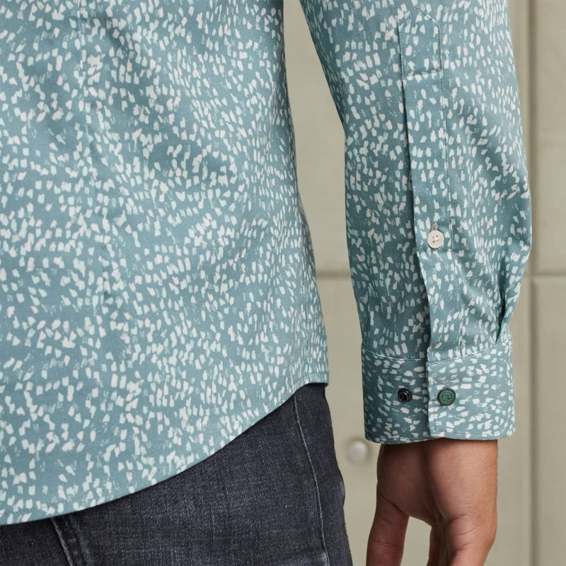 Cast Iron Long Sleeve Shirt Digital Print On Poplin Stretch Overhemd