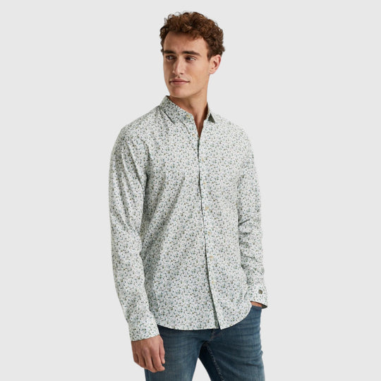 Cast Iron Long Sleeve Shirt Print On Poplin Stretch Overhemd