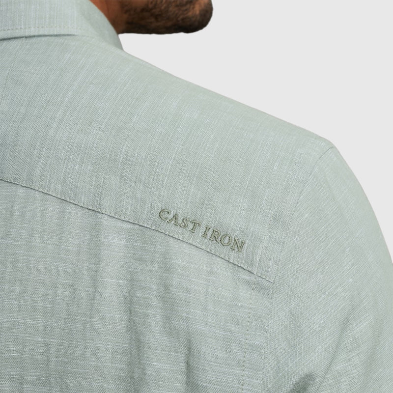 CSI2404260-6126 shirt cotton linen dobby cast iron overhemd lily pad crop2