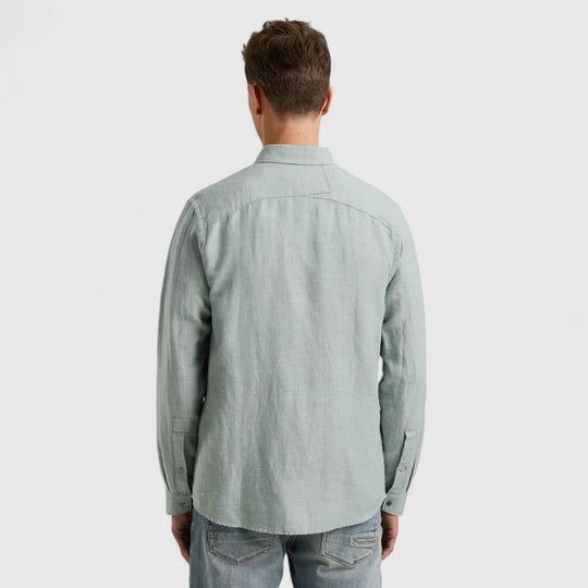 CSI2504264-5225 Cast iron Shirt Cotton Linen Twill Slate/ Blue