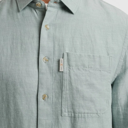 CSI2504264-5225 Cast iron Shirt Cotton Linen Twill Slate/ Blue