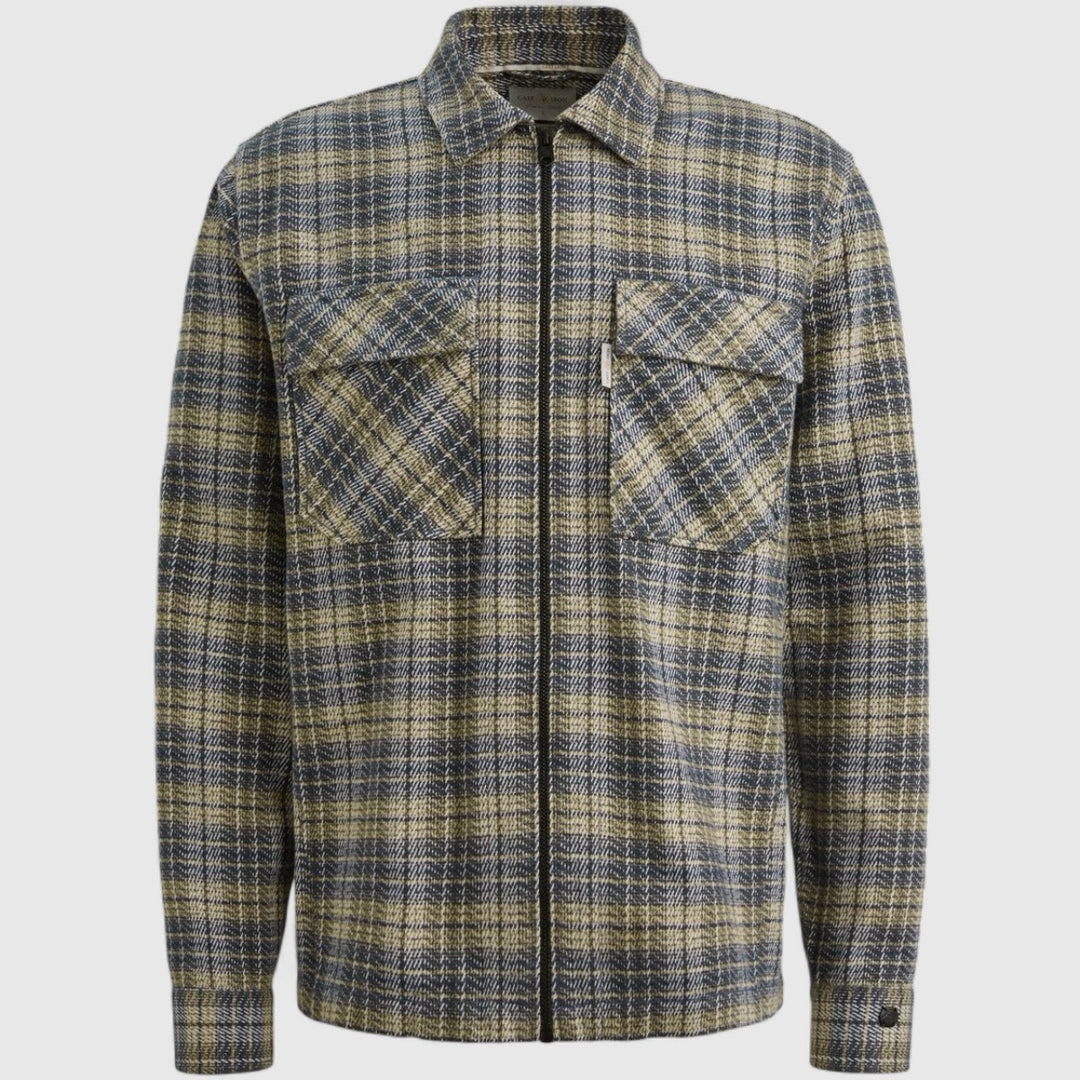 CSI2511272-5277 Cast Iron Overshirt Mouline Check Brush Grisaille