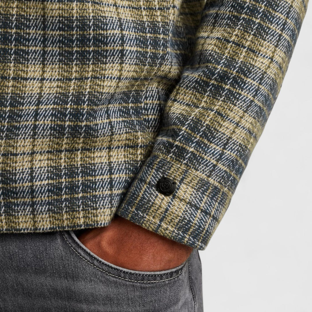 CSI2511272-5277 Cast Iron Overshirt Mouline Check Brush Grisaille