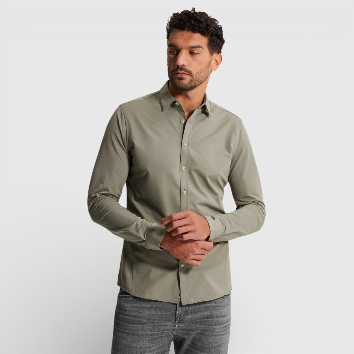 CSI2602200-6478 Cast iron Shirt Twill Jersey 2 Tone Dried Sage