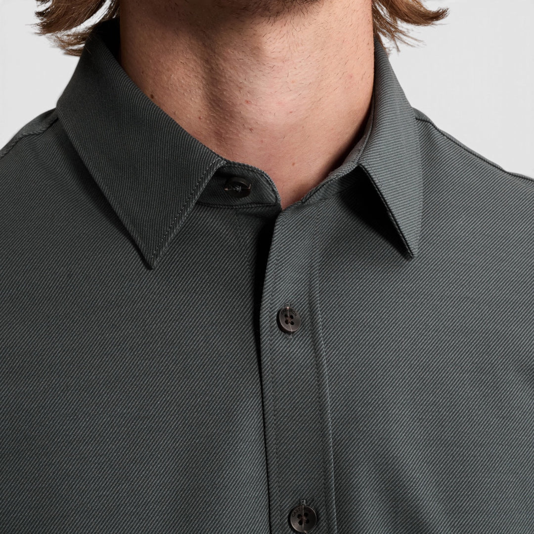 CSI2610250-9076 Cast Iron Overhemd Twill Jersey Dark Slate / Donkergrijs