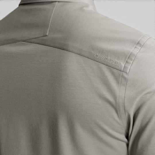 54% Katoen, 46% Polyester Cast Iron Overhemd Lichtgewicht Jersey Mirage Grey