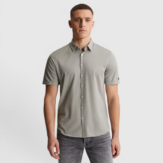 54% Katoen, 46% Polyester Cast Iron Overhemd Lichtgewicht Jersey Mirage Grey