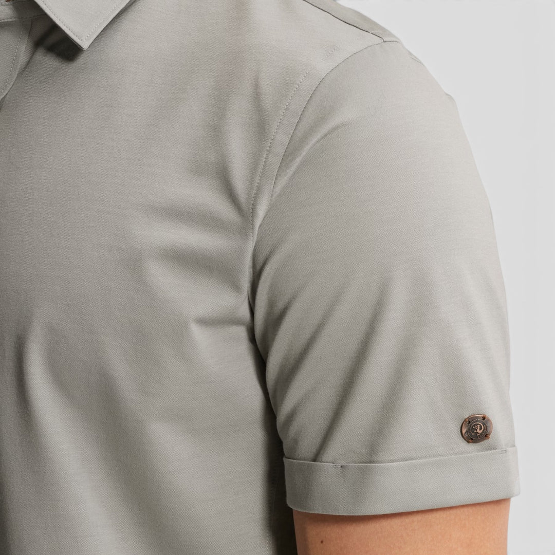 54% Katoen, 46% Polyester Cast Iron Overhemd Lichtgewicht Jersey Mirage Grey