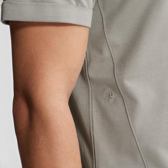 54% Katoen, 46% Polyester Cast Iron Overhemd Lichtgewicht Jersey Mirage Grey