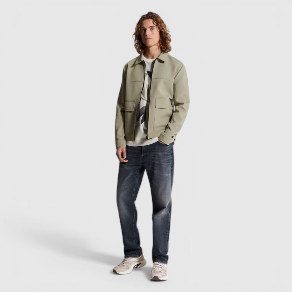 CSW2602411-6478 Cast Iron Overshirt Sweat jacket Dried Sage / Grijs