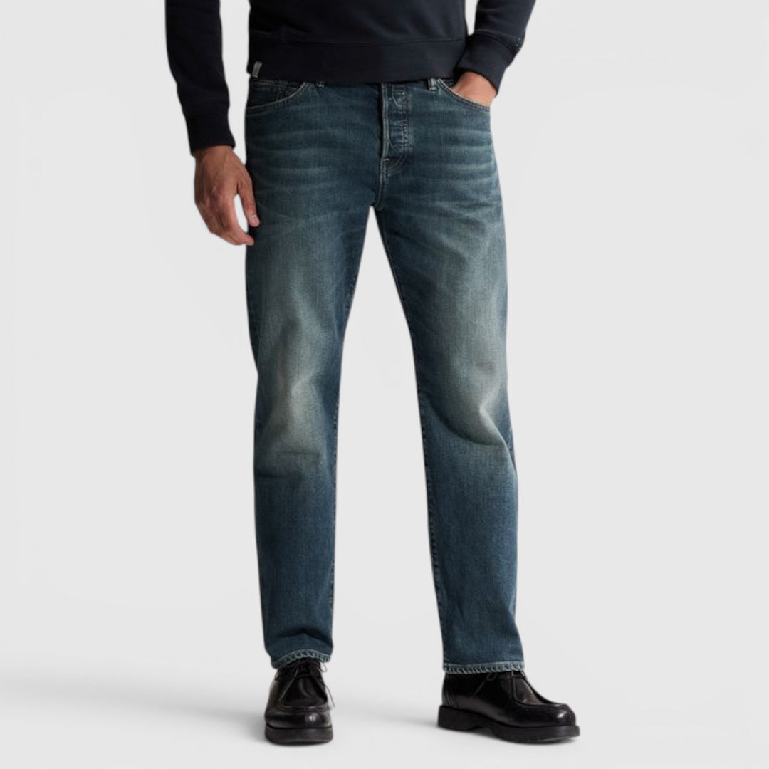 CTR750-BGS Cast Iron Steeper Relaxed Fit Jeans Blue Greencast Shade Blauw