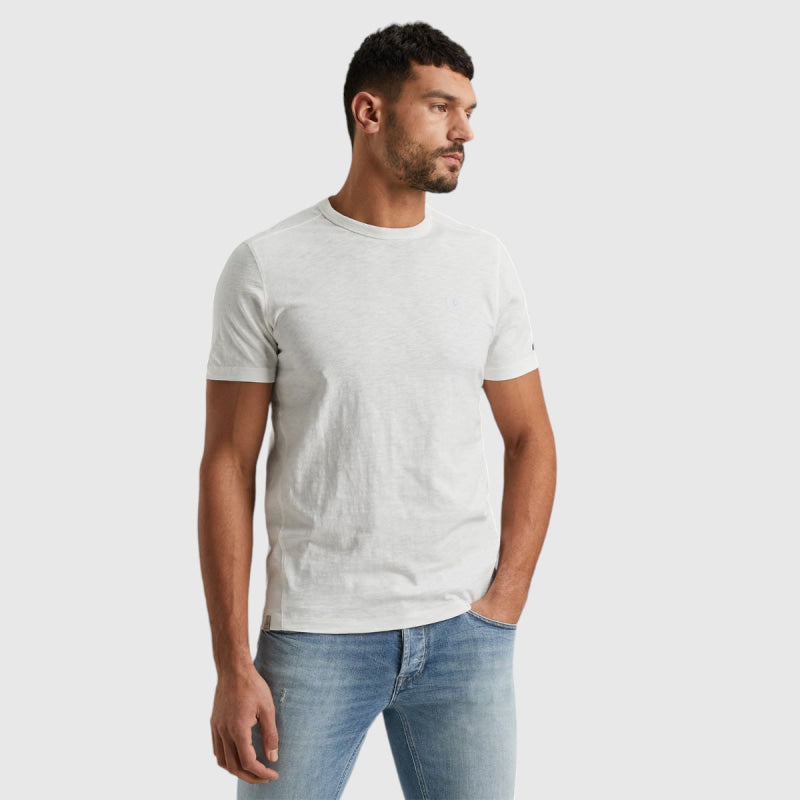 Cast Iron Short Sleeve Round Neck Organic Cotton Slub T-Shirts