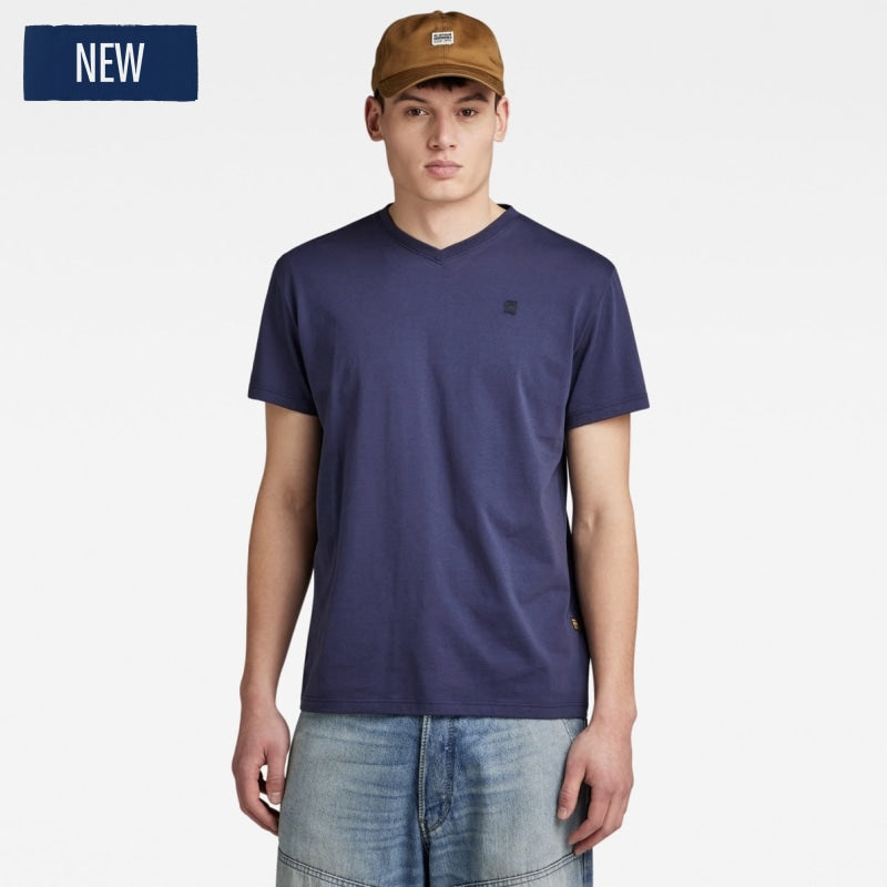 d16412-336-6067 t-shirt base v-neck g-star t-shirt sartho blue