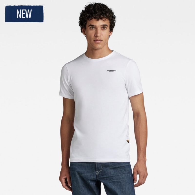 d19070-c723-110 t-shirt slim base round neck g-star t-shirt white front