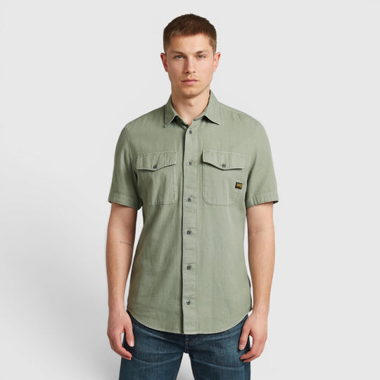 D19751-D454-B565 G-Star RAW Marine Slim Overhemd Light Orphus Garment Dyed / Groen