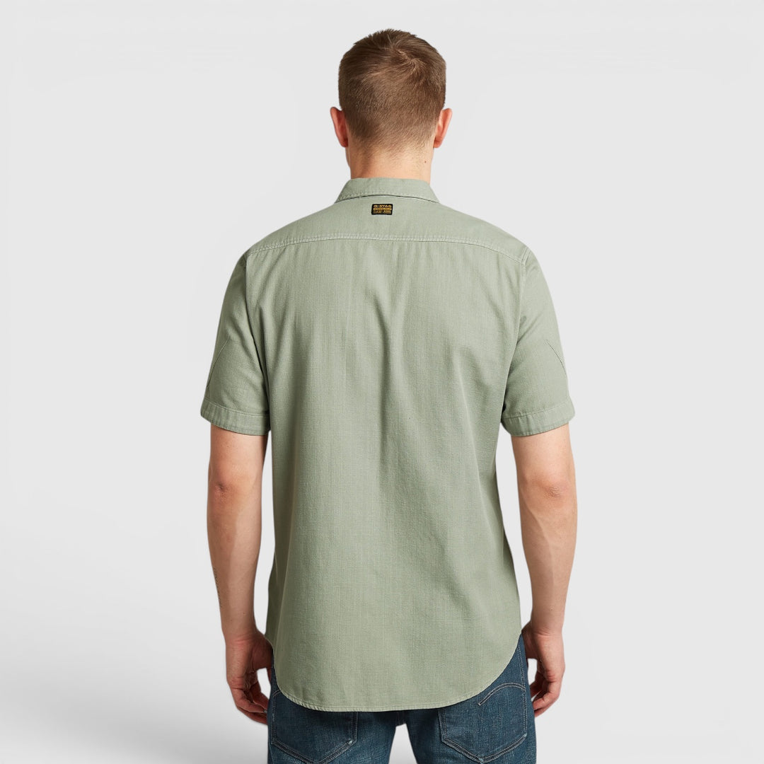D19751-D454-B565 G-Star RAW Marine Slim Overhemd Light Orphus Garment Dyed / Groen