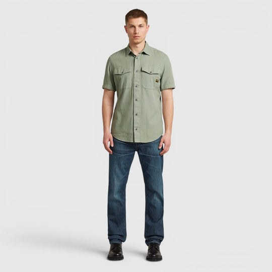 D19751-D454-B565 G-Star RAW Marine Slim Overhemd Light Orphus Garment Dyed / Groen