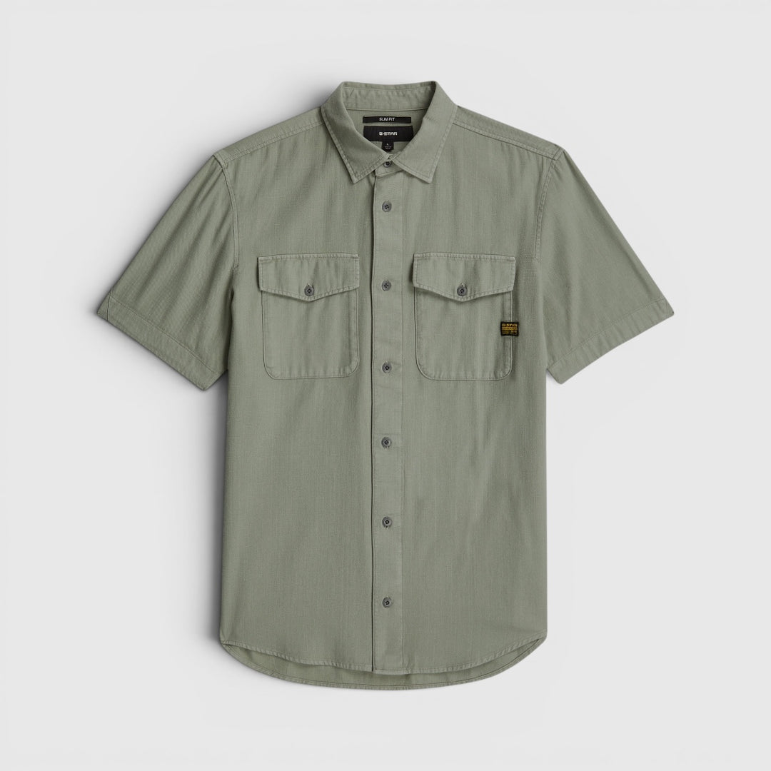 D19751-D454-B565 G-Star RAW Marine Slim Overhemd Light Orphus Garment Dyed / Groen