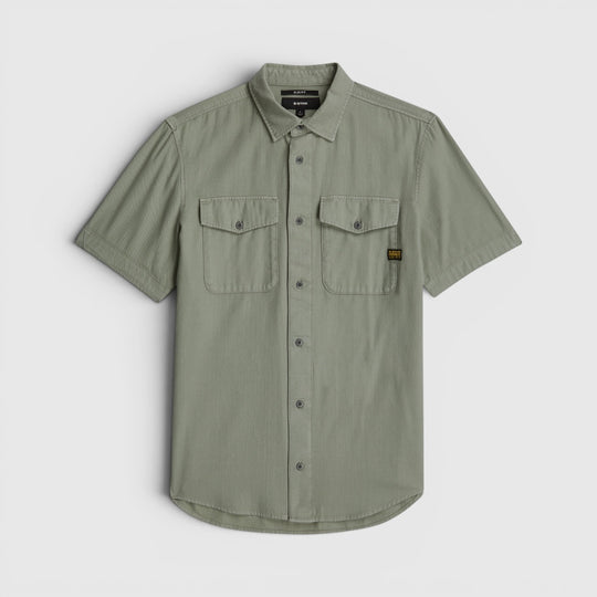 D19751-D454-B565 G-Star RAW Marine Slim Overhemd Light Orphus Garment Dyed / Groen