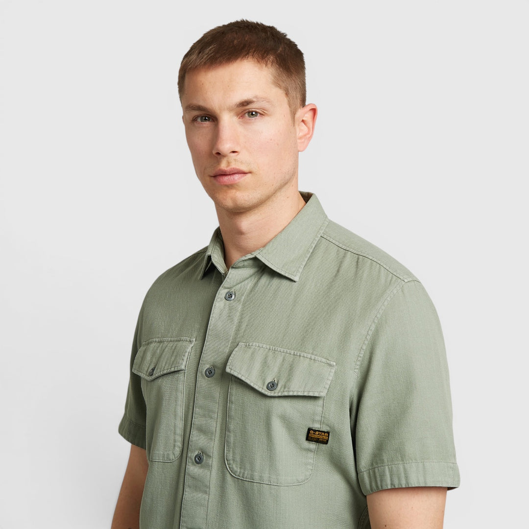 D19751-D454-B565 G-Star RAW Marine Slim Overhemd Light Orphus Garment Dyed / Groen