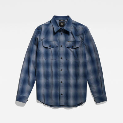 d20165 d412 g092 marine slim shirt  g-star overhemd rank blue crop2