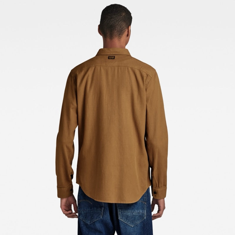 d20165 d454 g082 marine slim shirt  g-star overhemd tobacco back