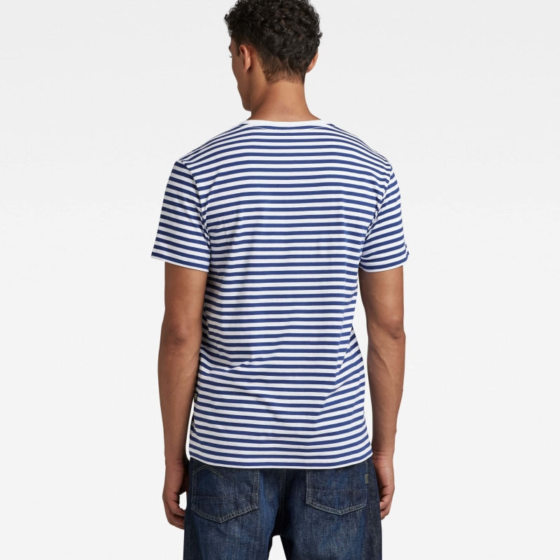 stripe tee d23167-c339-d022 g-star t-shirt white blue back