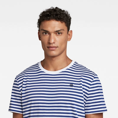 stripe tee d23167-c339-d022 g-star t-shirt white blue crop2