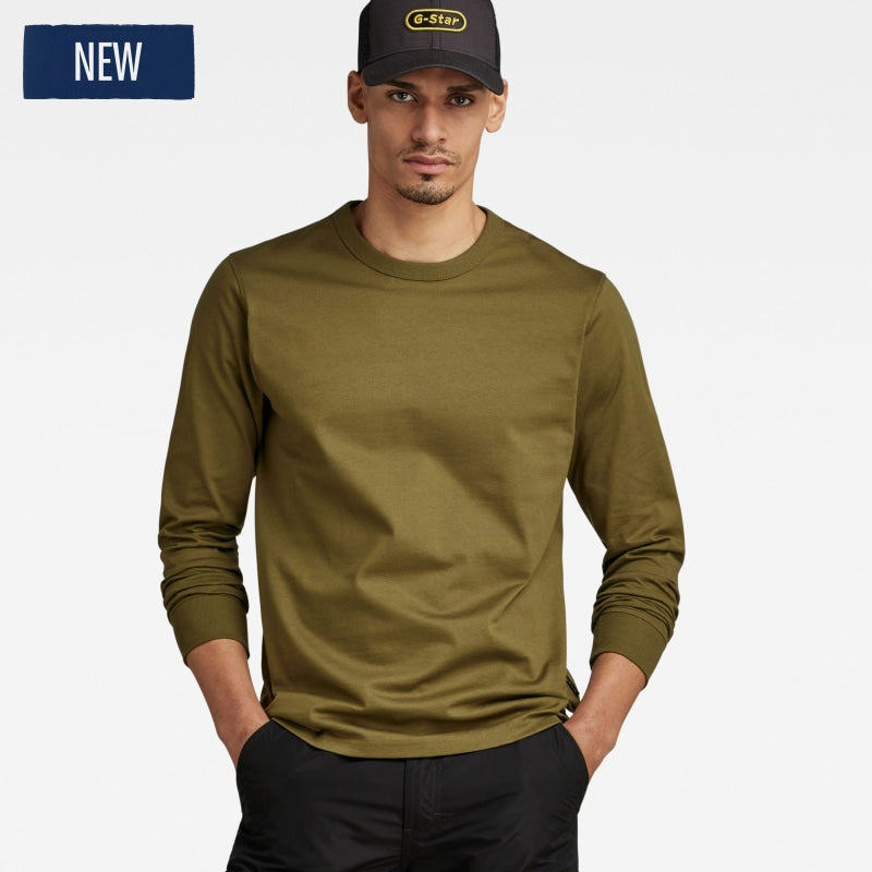 d23455 c336 c744 premium base long sleeve g-star t-shirt dark olive