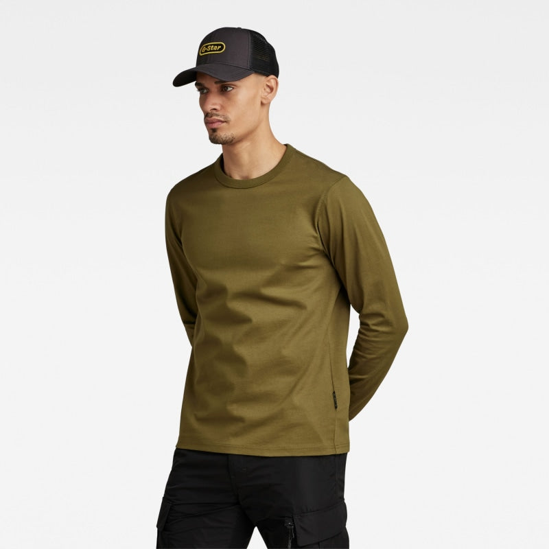 d23455 c336 c744 premium base long sleeve g-star t-shirt dark olive crop1