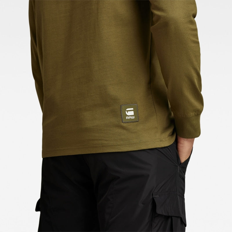 d23455 c336 c744 premium base long sleeve g-star t-shirt dark olive crop3
