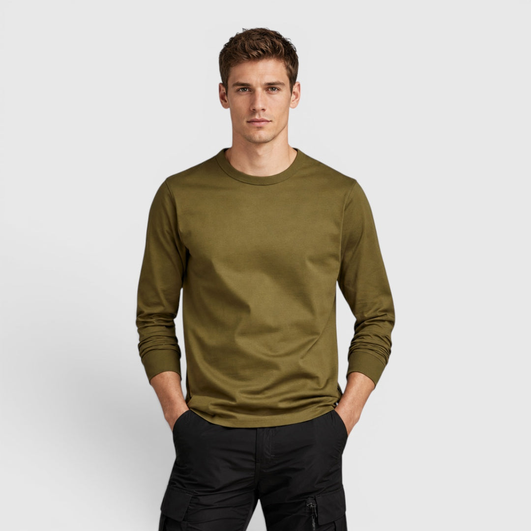 d23455 c336 c744 premium base long sleeve g-star t-shirt dark olive 